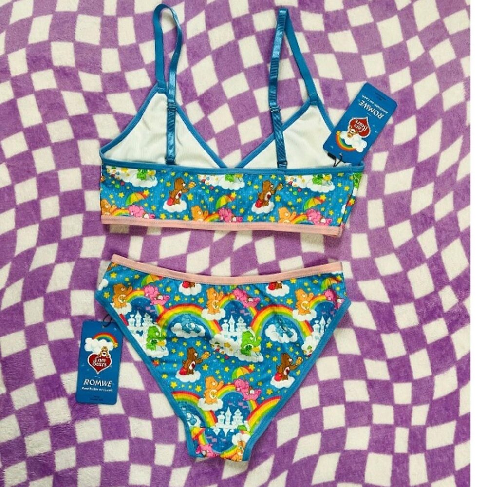 NWT Care Bears x Romwe bra and panty set size S - Picture 3 of 8
